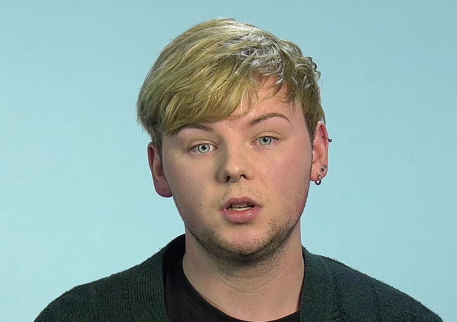 A young man talking about insomnia